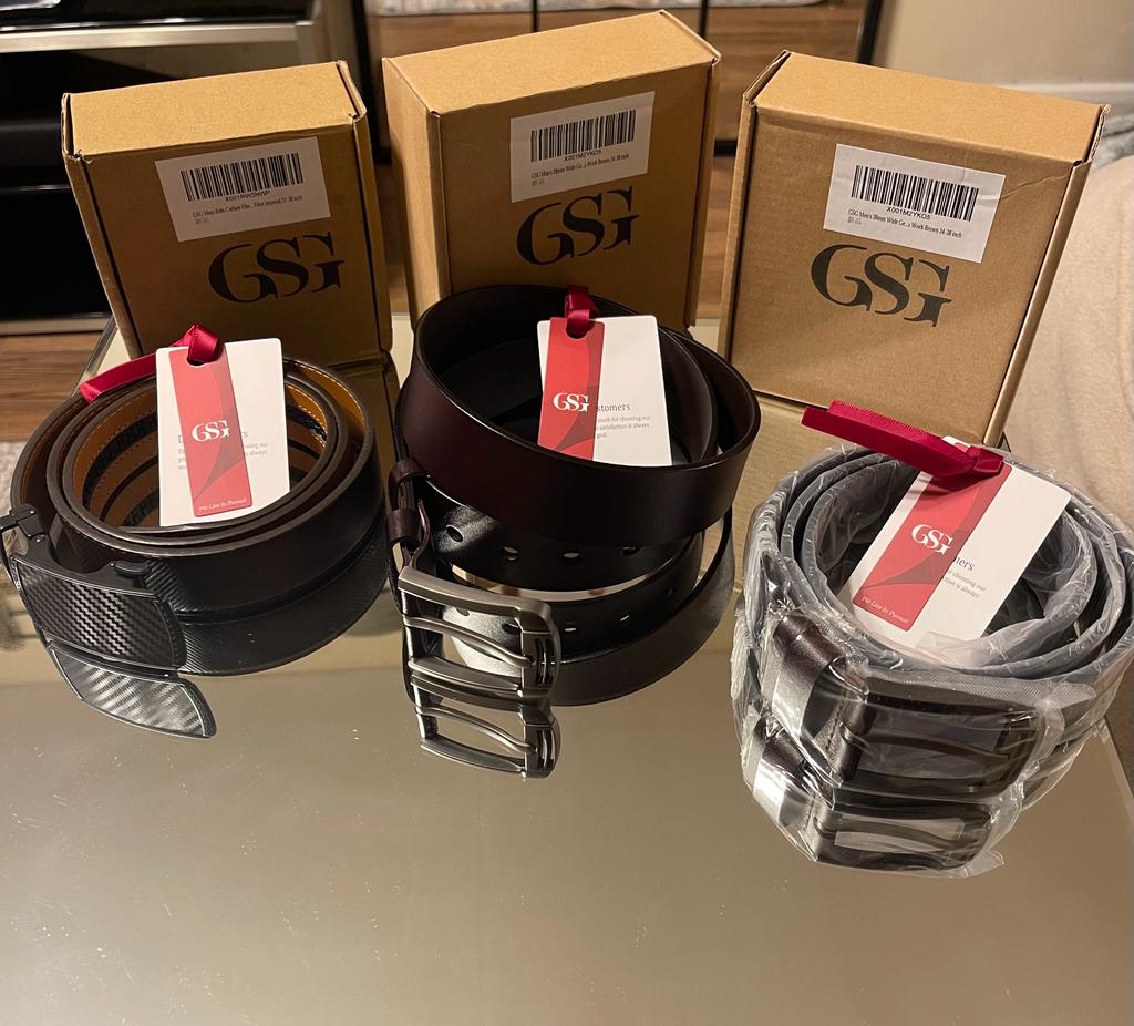 GSG Mens Belts for Jeans Soft Genuine Leather Dress Belts 38mm for Casual Jeans & Work M22068